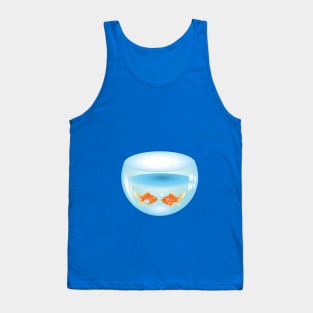 Gold Fish in Aquarium Tank Top